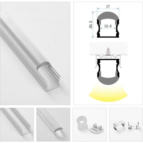 Free Shipping 50M/Lot 2M Length Aluminum Profile for 5050 3528 5630 LED Strip with Milky/Clear Cover,Aluminum Channel Housing
