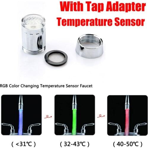 LED Faucet light Luminous LED Faucet Shower Tap Basin Water Nozzle Bathroom Kitchen Heater Faucets thermostat Blue/Multicolor