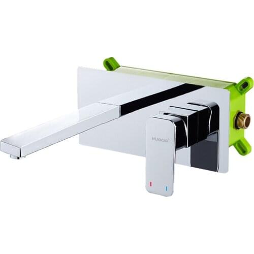 Bathroom Faucet Basin Sink Tap Wall Mounted Chrome Brass Mixer With Embedded Box Torneira Concealed Basin Faucet B-325