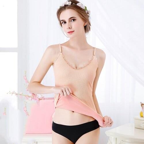 Women plus velvet thick warm bottoming vest soft sling adjustable slim lace warm vest winter