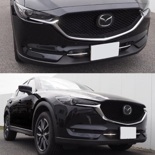 2pcs Car Styling Front Bottom Grill Garnish Molding Trim Lower Car Accessories for Mazda CX-5 2ND Gen KF 2017 2018