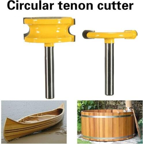 2PC 1/2" Shank 1/4" Shank Circular T type Tenon Knife Canoe Flute and Bead Canoe Joint Router Bit Cutter Woodworking Bits