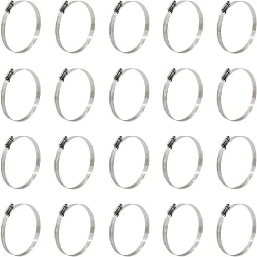20PCS Cable Clamp,Adjustable Steel Duct Clamps Hose Clamp Pipe Clamp Air Ducting Clamp Worm Drive Hose Clamps Tube Clamp Metal C
