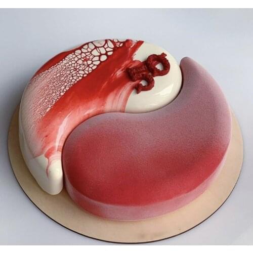 Y1UD 3D YIN YANG Shape Molds Silicone Mold Decorating Mold Icing Candy Sugar Gum Paste Moulds Cake Craft Imprint Baking Moulds