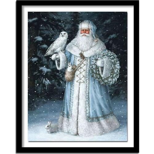 Santa Claus Diamond Painting 4 Colors Full Square Diamond for Winter Decor Cross Stitch Rhinestones Pattern