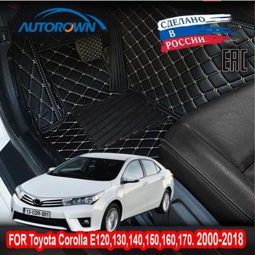 3D Leather Car Floor Mat For Toyota Corolla 2006-2019 years E140 E150 E160 E210 Automobiles Interior Accessories Waterproof Mat