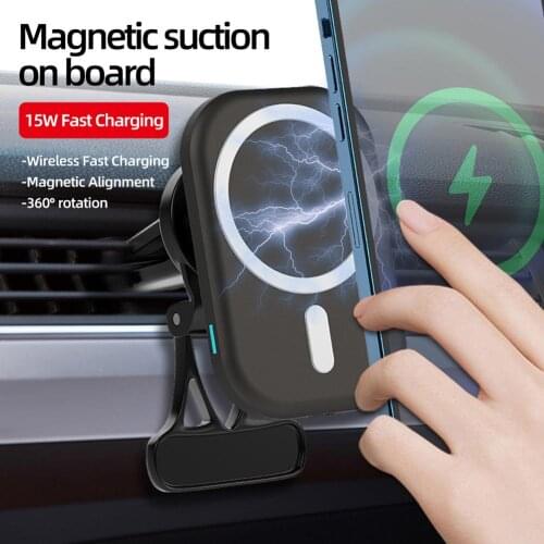 15W Wireless Car Charger Safe Magnetic Fast Charging Adaptor For Apple For IPhone 12 Mini Pro Max Wireless Charger