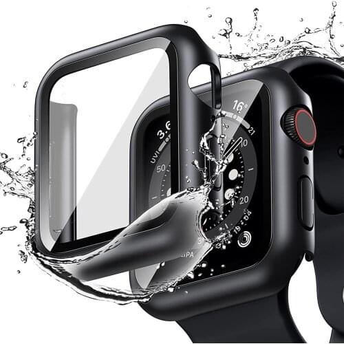 Cases For Apple Watch series 6 5 4 3 SE Tempered Glass Screen Protector+cover 40mm 42mm 38mm Accessories apple watch case 44mm