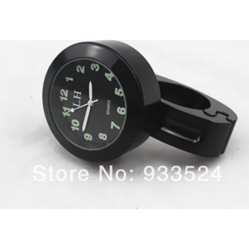 Black Waterproof Motorcycle/Motorbike 7/8''-1'' Handlebar Mount CLOCK