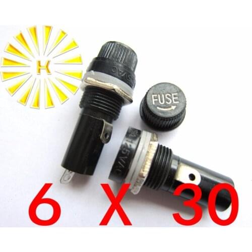 6*30mm 15A 125VAC 10A 250VAC Black Fuse Holder FH-101 x 200pcs