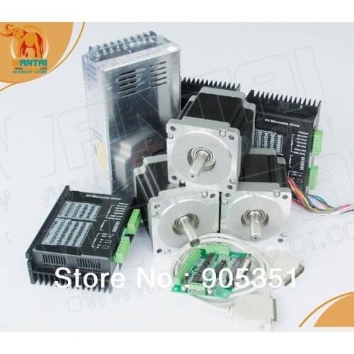 CNC kit-3Axis Nema 34 Stepper Motor,892OZ-In 85BYGH450D-007B,dual shaft &Driver DQ860MA&Power&Breakout board