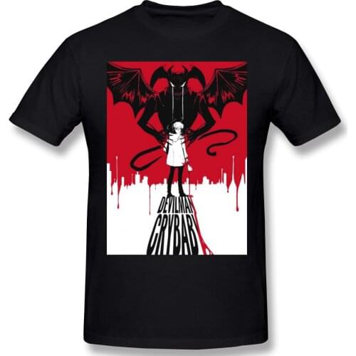 Devilman Crybaby Anime Japan T Shirt Vintage Plus Size O-neck Cotton Short Sleeve Custom Anime Shirt
