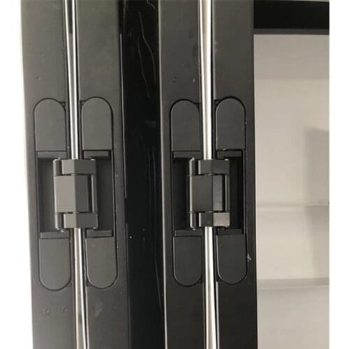 JIAOJIAOZ Smooth three way adjustable Hidden Hinges for timber door hardwar Zinc alloy cross hinge folding door black hinge