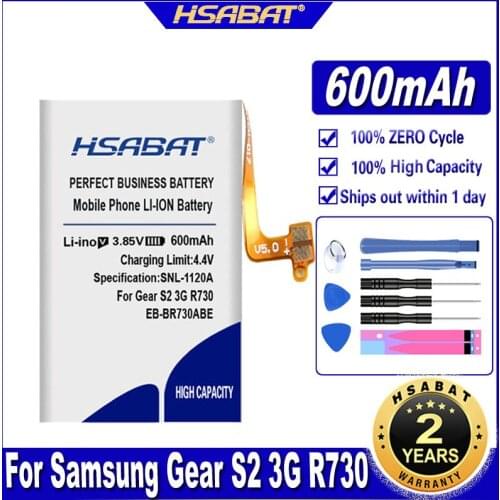 HSABAT EB-BR730ABE 600mAh Battery for Samsung Gear S2 3G R730 SM-R730A SM-R730V R600 R730S R730T Batteries
