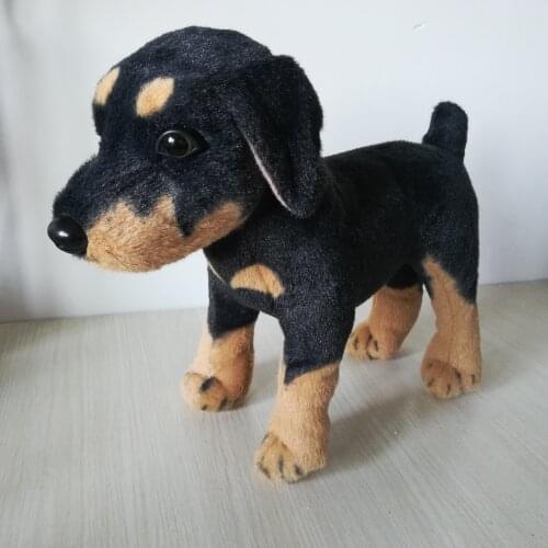 About 32x25cm standing Rottweiler dog plush toy real life toy Rottweiler soft doll birthday gift b2296