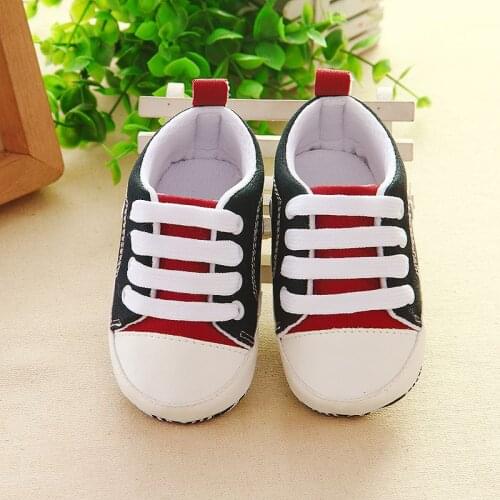 Newborn baby Classic Canvas Sports Sneakers Soft Sole First Walkers infant Toddler Anti-slip Cotton Color mosaicShoes