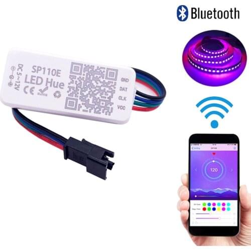 SP110E Bluetooth Led Pixel Strip Controller WS2811 WS2812B Dimmer SK6812 RGB RGBW APA102 WS2801 pixels Led Strip IOS Android