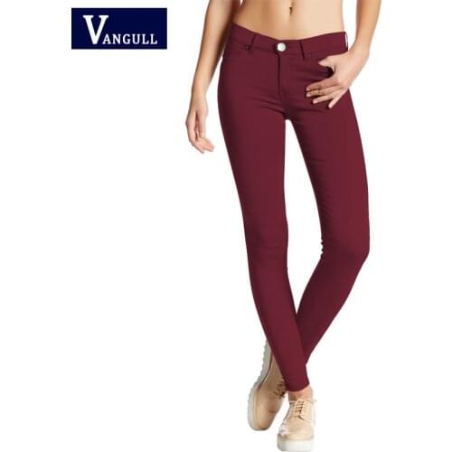 Vangull High Elastic Women Pants Spring Autumn Casual Solid Color Skinny Low Waist Leggings Lady Pencil Pants Slim Trousers