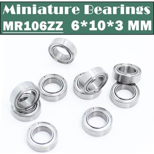 MR106ZZ Bearing ABEC-1 (10PCS) 6*10*3 mm Miniature MR106 ZZ Ball Bearings L1060ZZ MR106Z
