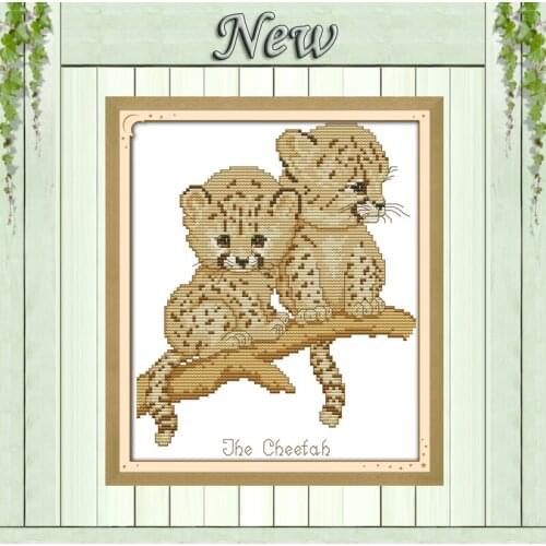 The cheetah animal crafts home wall decor counted print on canvas DMC 11CT 14CT DIY kits Cross Stitch embroidery needlework Sets
