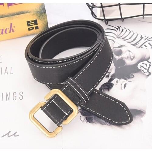 2019 New Arrival Beautiful Square Buckle Fashion Belt Hot Sale Women PU Leather Belt No-Design Trendy Luxury Straps Jeans Belt