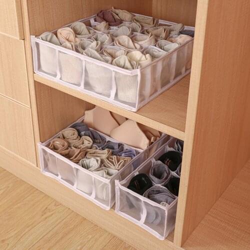 Bedroom Closet Organizer for Socks Underwear Organizador Storage Box Bra Foldable Drawer Organizer Divider Rangement Boxes