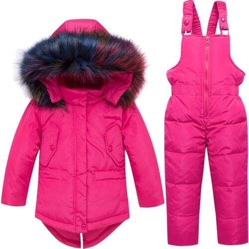 Children Down Coat Jacket+jumpsuit Kids Toddler Girl Boy Clothes Parka 2pcs Winter Outfit Suit Warm Baby Clothing Sets for 2-5