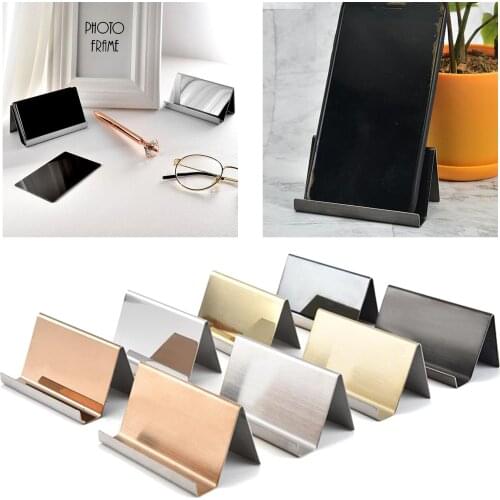 Business Card Holders Stand for Desk Office Stainless Steel Business Card Table Top Display Stand for Business Card, Name Cards