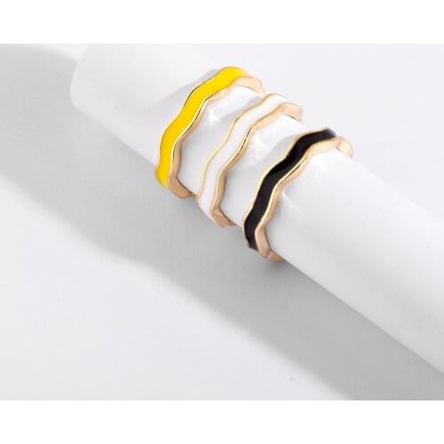 Simple Multicolor Candy Color Oil Drip Rings for Women 2021 Concise Fashion Rainbow Statement Round Ring Female Jewelry Gift