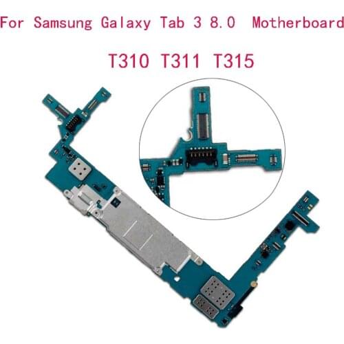 Unlock Original Mainboard For Samsung Galaxy Tab 3 8.0 T310 T311 T315 Motherboard Android Logic Board Chips 16GB ROM 1.5GB RAM