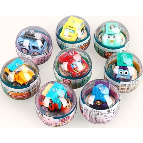 5 Piece Random)hot Capsule Egg Mixed Pull Back WheelCar Pocket Q Version Cartoon Mini Sliding Toy Cars Model Kids Toys Gifts