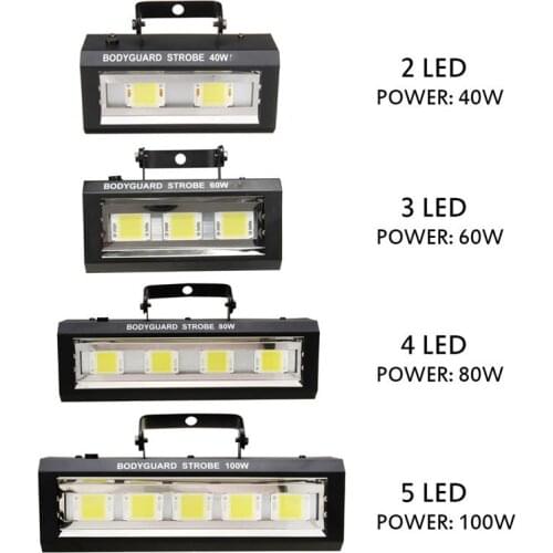 RGB White Strobe Projector DJ Disco Lights 40W 60W 80W 100W Sound Party Light Flash Stage Lighting Effect Strobo For Home Party