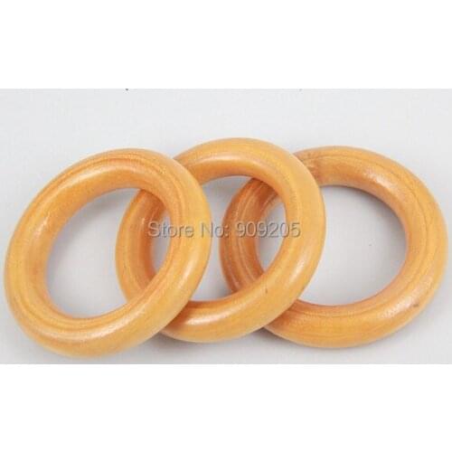 SANSHOOR 35mm Diameter Painted Unfinfished Wood Ring Round Natural baby Teething DIY Crafts Jewelry Christmas Deals 20pcs
