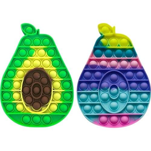 Silicone Avocado Push Bubble Sensory Toy Anti-stress Relaxing Toy Autism Toys Stress Relieve Special Needs Concentration Educati