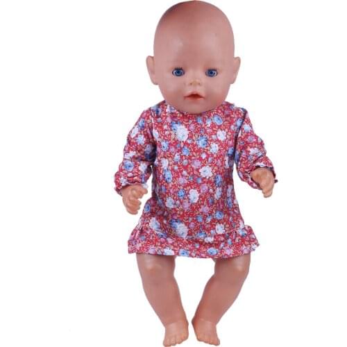 Stylish red color princess dress fit for 43cm new born dolls dress accessories