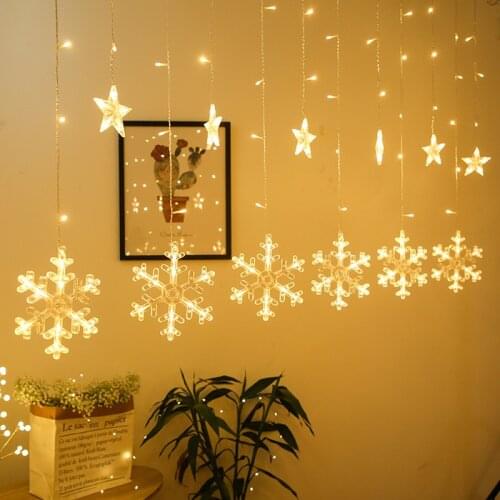 Garland led Snowflake 2.5M LED Garland Curtain garland on the window Light String Lights Lamp Christmas Decoration