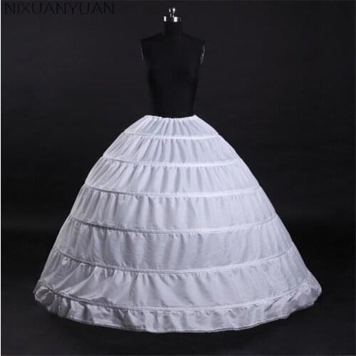 NIXUANYUAN High Quality White 6 Hoops Petticoat Crinoline Slip Underskirt For Wedding Dress Bridal Gown In Stock 2021