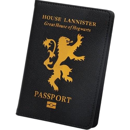 High Quality Passport Cover Cute Golden Lion Passport Case Travel Wallet Document Organizer Pu Leather