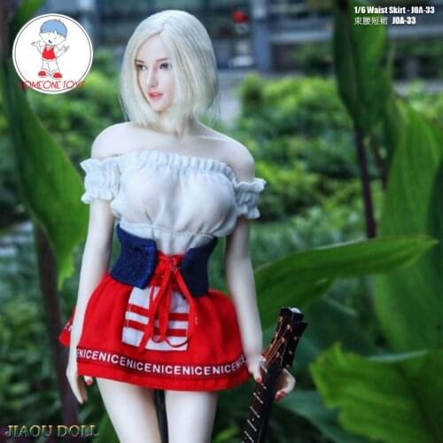 1/6 Scale Girl Student Clothes Skirt Dress with High Heel Shoes for 12-inch TBLeague Jiaou Female Body Figure Model Accessories