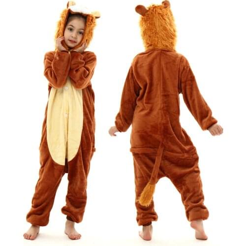 Winter Cartoon Flannel Animal Pijamas for Boys Kids Onesie Pajama Kigurumi for Kids Children Pajamas Full Body Pajama for 4-12