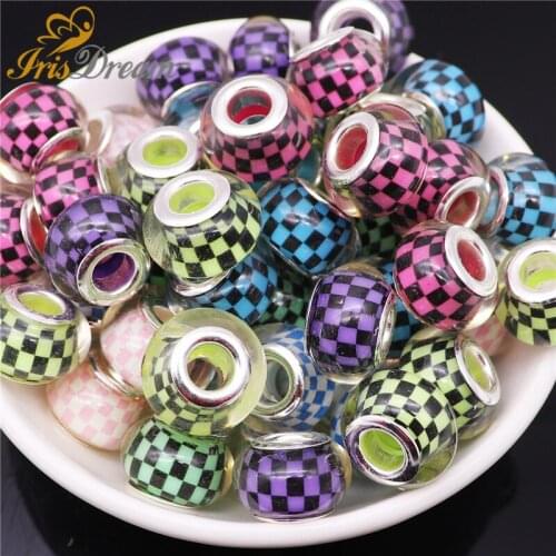 10Pcs Wholesale Round Spacer Charm for Jewelry Making Big Hole European Beads Fit Pandora Bracelet Bangle Snake Chain Necklace