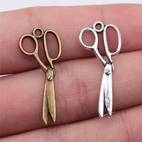 20pcs 30mm Sewing Scissors Charms Scissor Tibetan Charm Antique Silver Color Sewing Scissors Charms