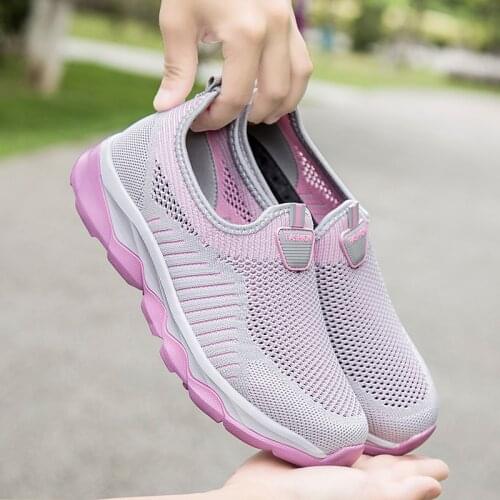 2021 Summer Vulcanize New Shoes Women Sneakers Flats Women Casual Shoes Mesh Men Shoes Comfortable Loafers Couple Plus Size