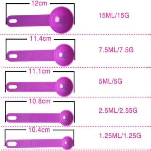 5pcs/set Kitchen Measuring Spoons Teaspoon Coffee Sugar Scoop Cake Baking Flour Measuring Cups Silicone Kitchen Cooking Tools