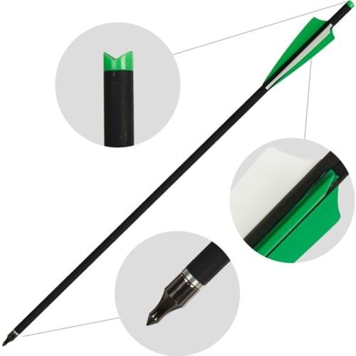 6/12Pcs Crossbow Carbon Arrows 20'' Archery Arrows 4'' 3 Vanes Stainless Steel Bolts Arrow tip for Crossbow Shooting Hunting