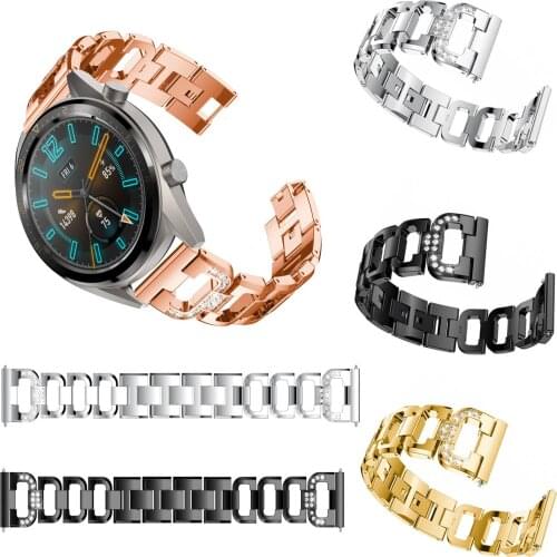 Diamond Stainless Steel Strap For Huawei Watch GT Women Watch Band For Samsung Galaxy Watch 46mm Gear S3 Classic Belt Bracelet