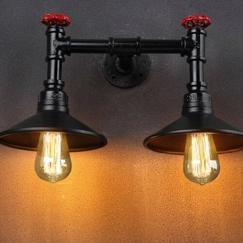 American Rural Retro Study Bedroom Bedside Restaurant Living Room Decoration Creative Water Pipe Industry Wall Lamp