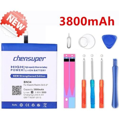 Chensuper 3800mAh BN34 For Xiaomi Redmi 5A 5.0" 5.0 Inch Mobile Phone Battery+Quick Arrive