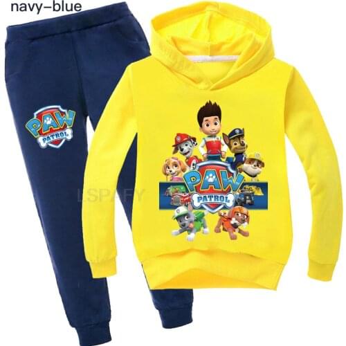 PAW PATROL Baby Girls Boys Clothing Sets Childrens Clothes Tops Hoodies Tracksuits Suits Cotton 2Pcs Sweatshirts+trousers