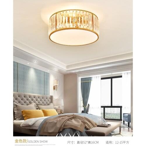 Crystal ceiling lamp bedroom lamp hall modern minimalist round balcony lamp Nordic American crystal lighting